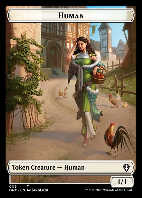 Human Token (W 1/1) // Spirit Token (W 1/1)