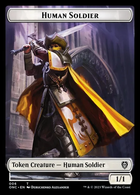 Human Soldier Token (W 1/1) // Elephant Token (G 3/3)
