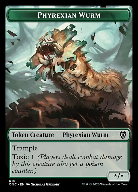 Phyrexian Wurm Token (G */*) // Phyrexian Horror Token (A */*)
