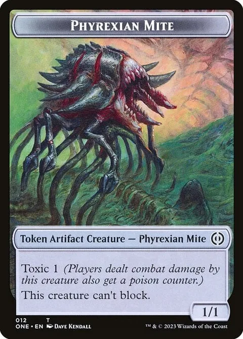 Phyrexian Mite Token (A 1/1) // Rebel Token (R 2/2)