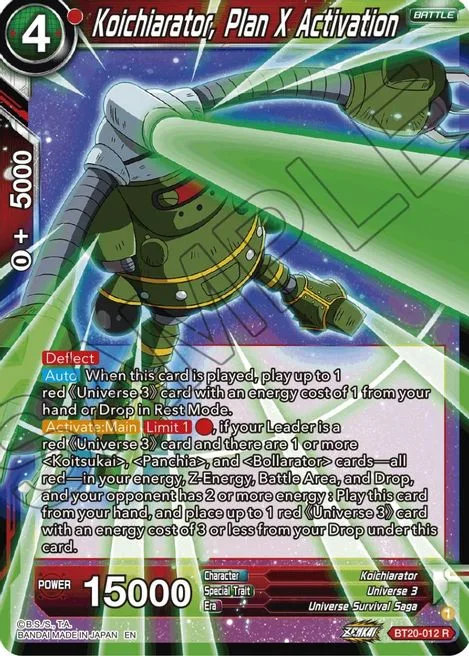 Koichiarator, Plan X Activation
