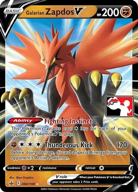 Galarian Zapdos V [Fighting Instinct | Thunderous Kick]