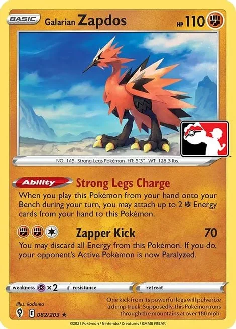 Galarian Zapdos [Strong Legs Charge | Zapper Kick]