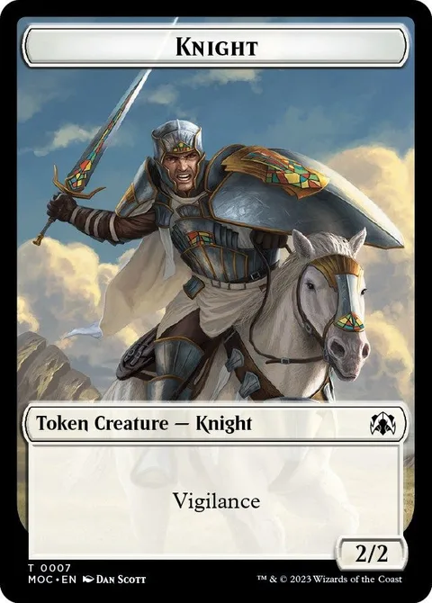 Knight Token (W 2/2 Vigilance) // Spirit Token (WB 1/1)