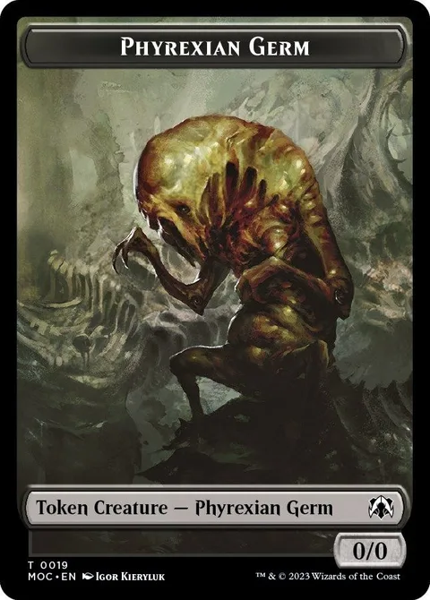 Phyrexian Germ Token (B 0/0) // Myr Token (A 1/1)
