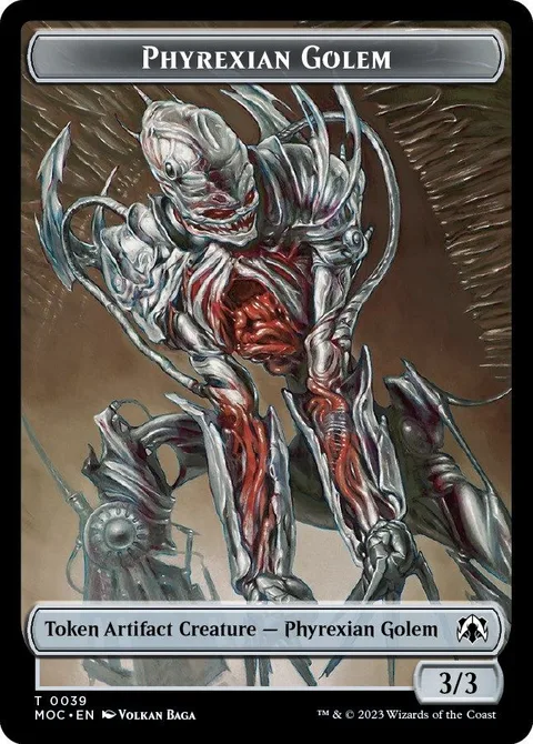 Phyrexian Golem Token (A 3/3) // Construct Token (A 6/12)