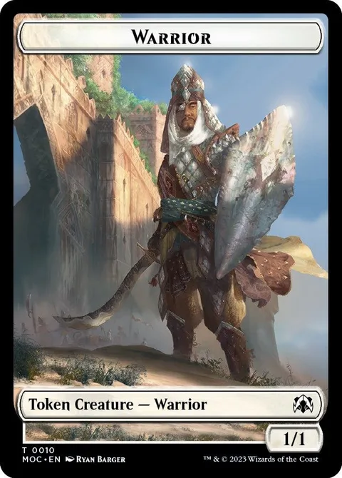 Warrior Token (W 1/1) // Elspeth, Sun's Champion Emblem