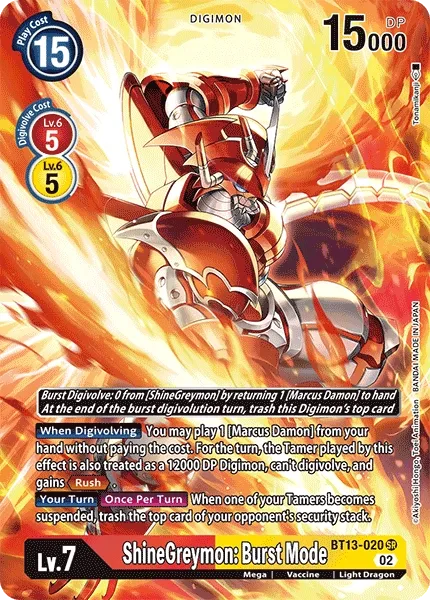 ShineGreymon: Burst Mode (BT13-020)