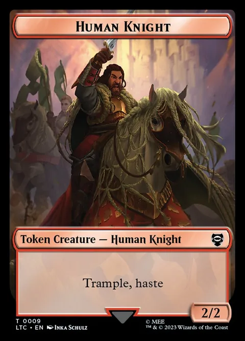 Human Knight Token (R 2/2) // Human Token (W 1/1)