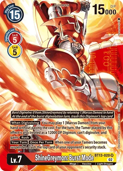 ShineGreymon: Burst Mode (BT13-020)