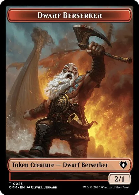 Dwarf Berserker Token (R 2/1) // Human Soldier Token (W 1/1)