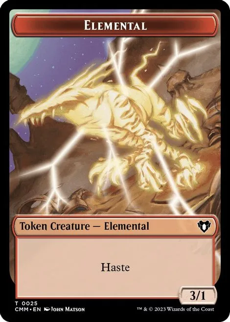 Elemental Token (R 3/1 Haste) // Spirit Token (W 1/1)