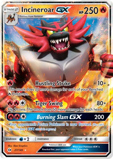 Incineroar GX [Hustling Strike | Tiger Swing | Burning Slam GX]
