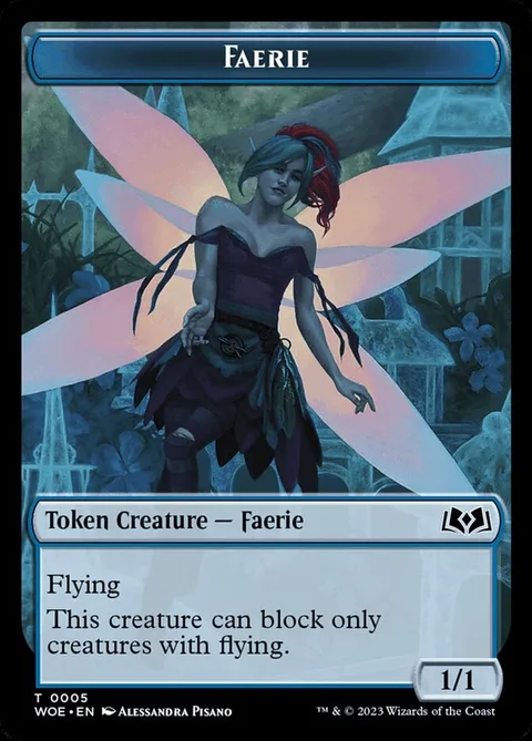 Faerie Token (Blue 1/1 Blocks only flying creatures)