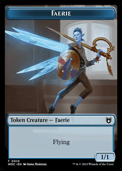 Faerie Token (U 1/1) // Human Token (W 1/1)