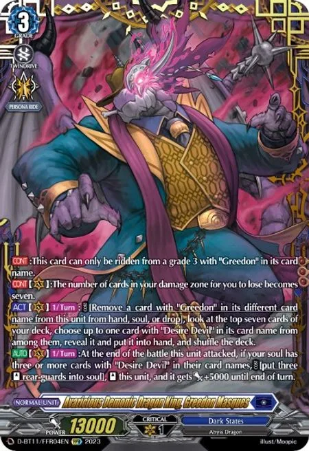 Avaricious Demonic Dragon King, Greedon Masques [D-Format]