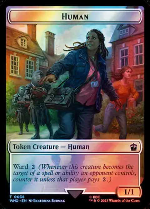 Human Token (W 1/1 Ward 2) // Clue Token