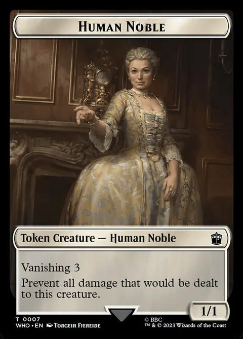 Human Noble Token (W 1/1) // Cyberman Token (A 2/2)