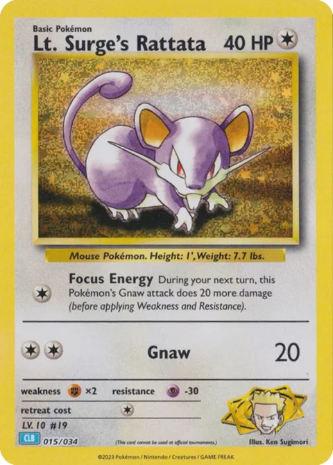 Lt. Surge's Rattata [Focus Energy | Gnaw]