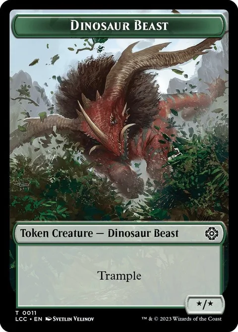 Dinosaur Beast Token (G */*) // Dinosaur Token (G 3/3 Trample)