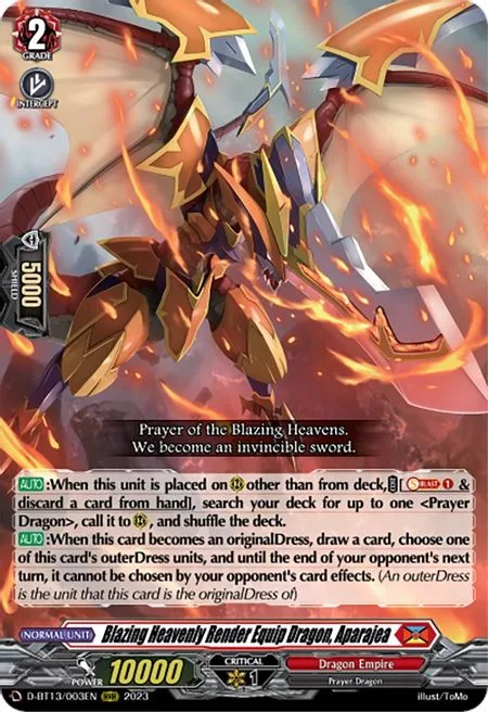 Blazing Heavenly Render Equip Dragon, Aparajea [D-Format]