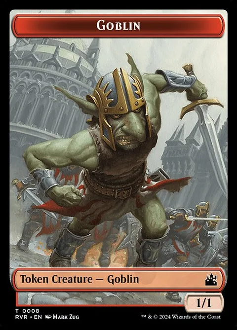 Angel Token (W 4/4 Vigilance) // Goblin Token (R 1/1)