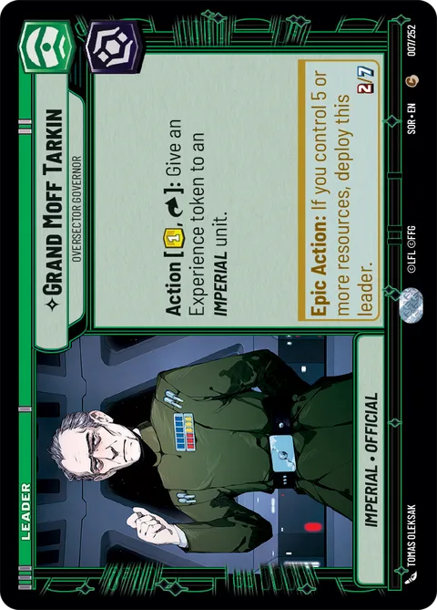 Grand Moff Tarkin, Oversector Governor