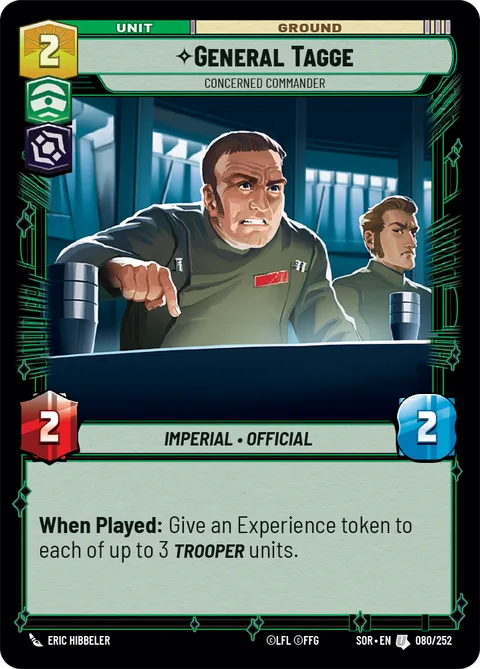 General Tagge, Concerned Commander