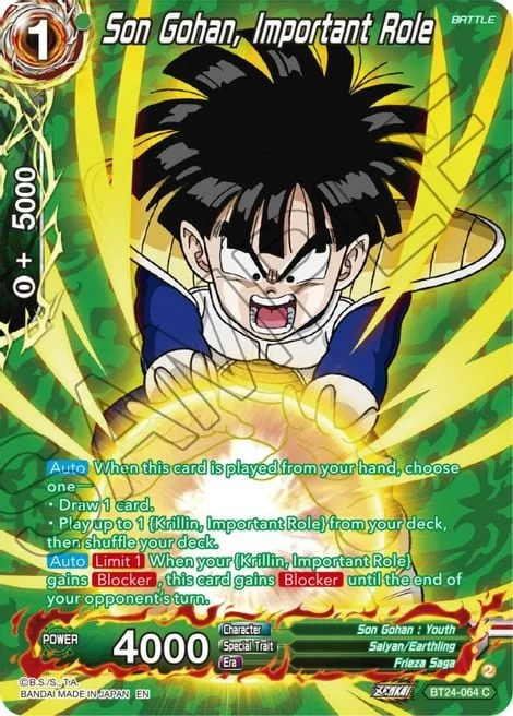 Son Gohan, Important Role