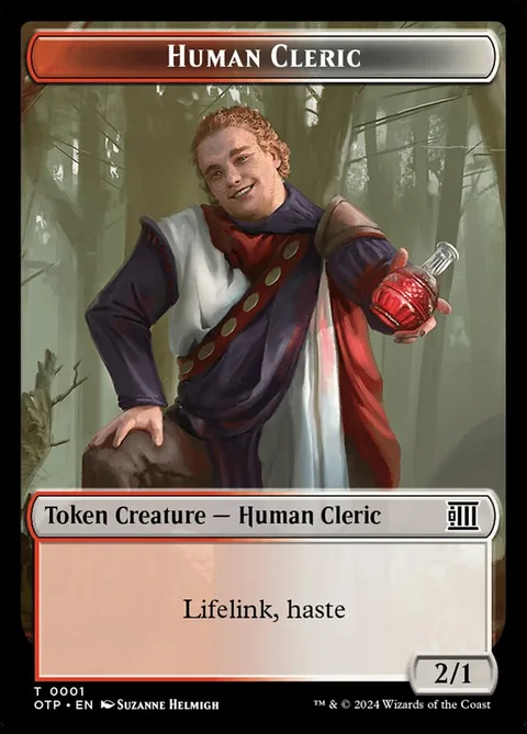 Human Cleric Token (Red and White 2/1)