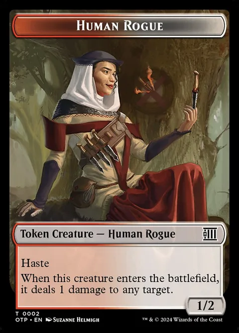 Human Rogue Token (Red and White 1/2)