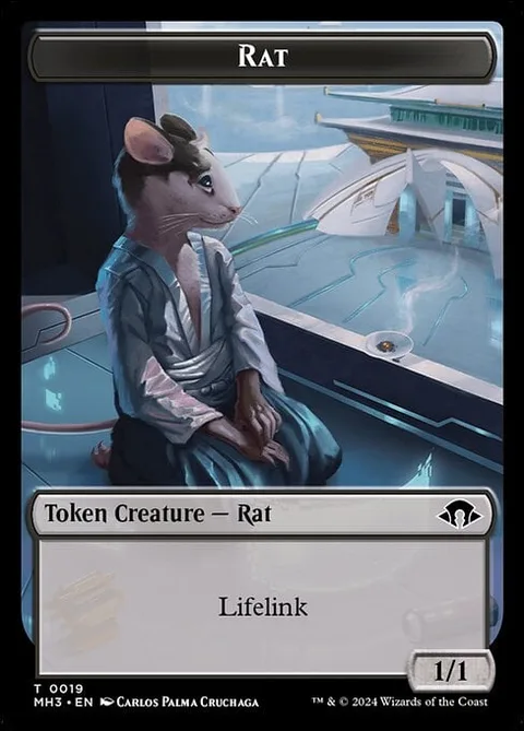 Rat Token (Black 1/1 Lifelink)
