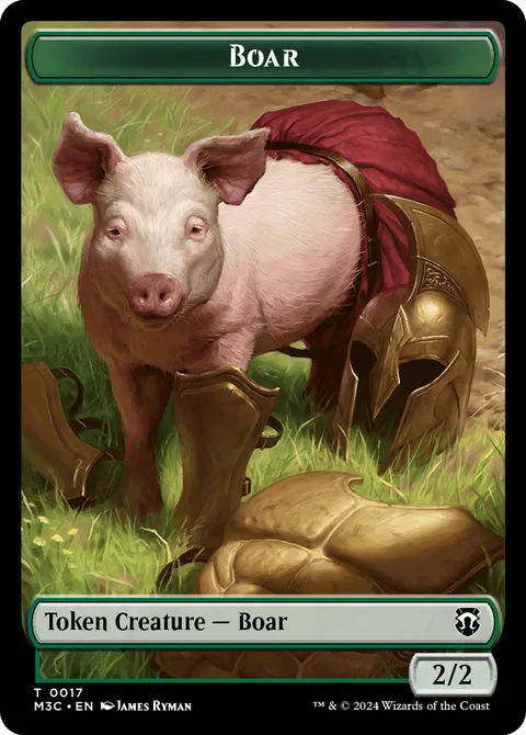 Boar Token (G 2/2) // Forest Dryad Token (G 1/1)