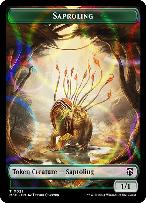 Saproling Token (G 1/1) // Garruk, Apex Predator Emblem