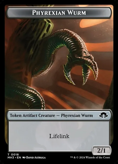 Phyrexian Wurm Token (B 2/1 Lifelink) // Servo Token (A 1/1)