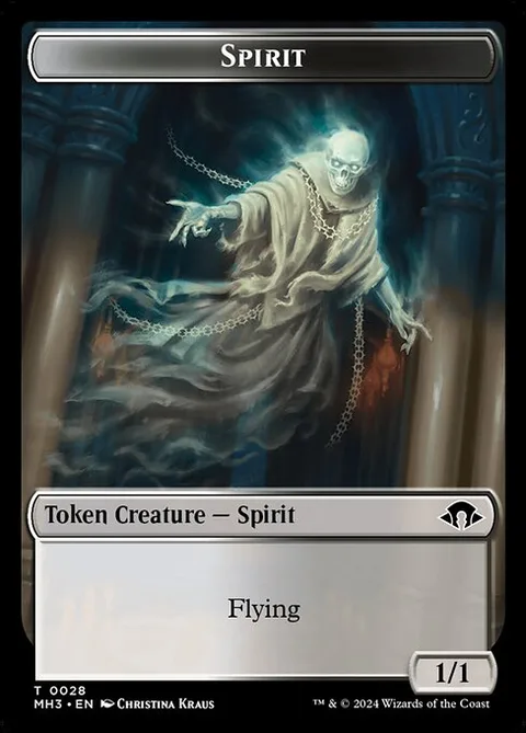 Phyrexian Germ Token (B 0/0) // Spirit Token (WB 1/1)