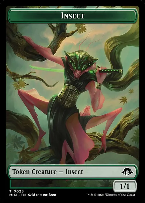 Phyrexian Germ Token (B 0/0) // Insect Token (G 1/1)