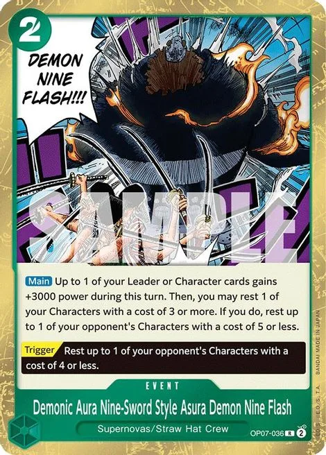 Demonic Aura Nine-Sword Style Asura Demon Nine Flash (OP07-036)