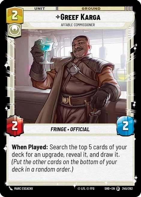 Greef Karga, Affable Commissioner