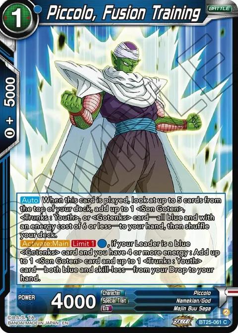 Piccolo, Fusion Training