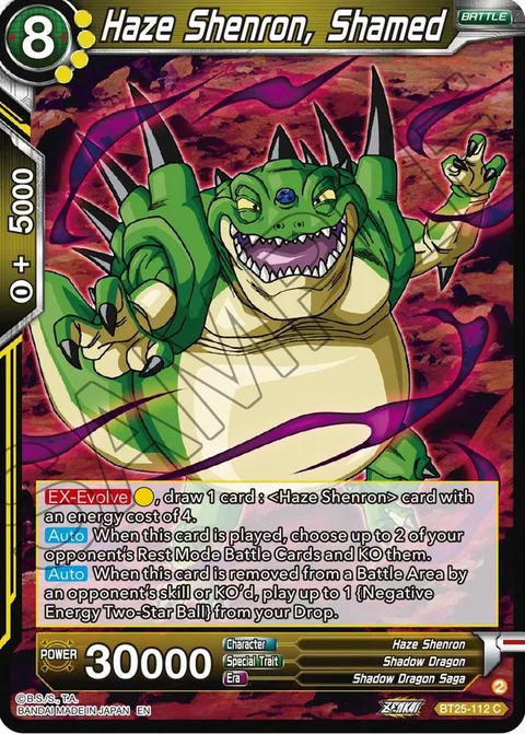 Haze Shenron, Shamed