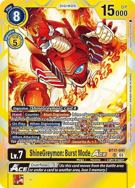 ShineGreymon: Burst Mode Ace (BT17-041)