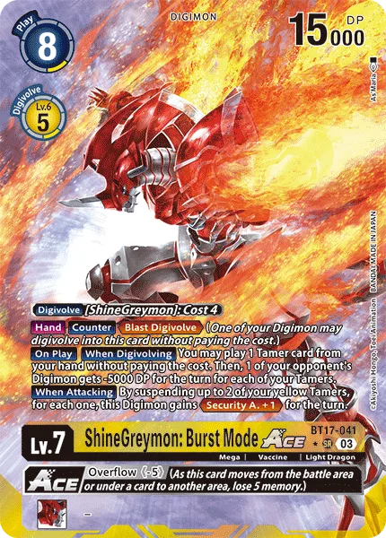 ShineGreymon: Burst Mode Ace (BT17-041)