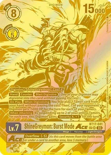 ShineGreymon: Burst Mode Ace (BT17-041)