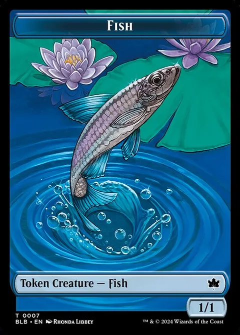 Intrepid Rabbit Token (W 1/1) // Fish Token (U 1/1)