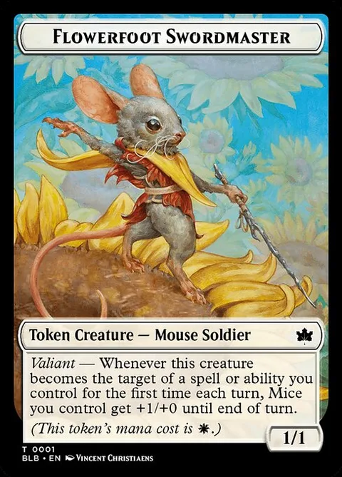 Flowerfoot Swordmaster Token (W 1/1) // Wall Token (W 0/4)
