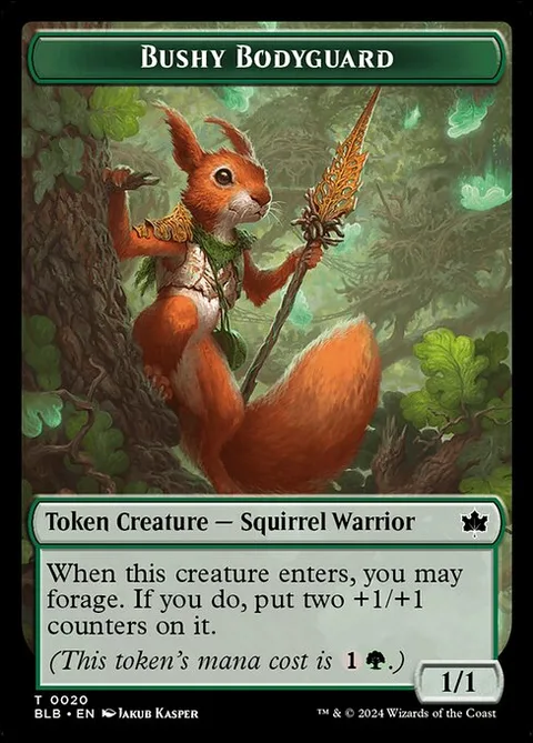 Bushy Bodyguard Token (Green 1/1)