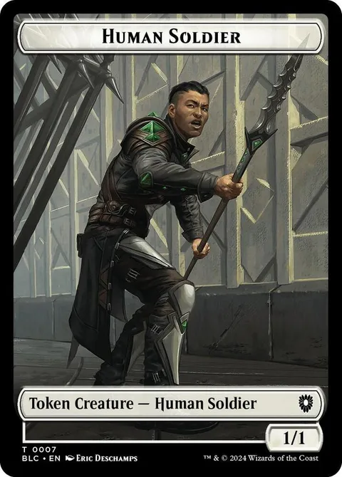 Human Soldier Token (W 1/1) // Wolf Token (BG 2/2)