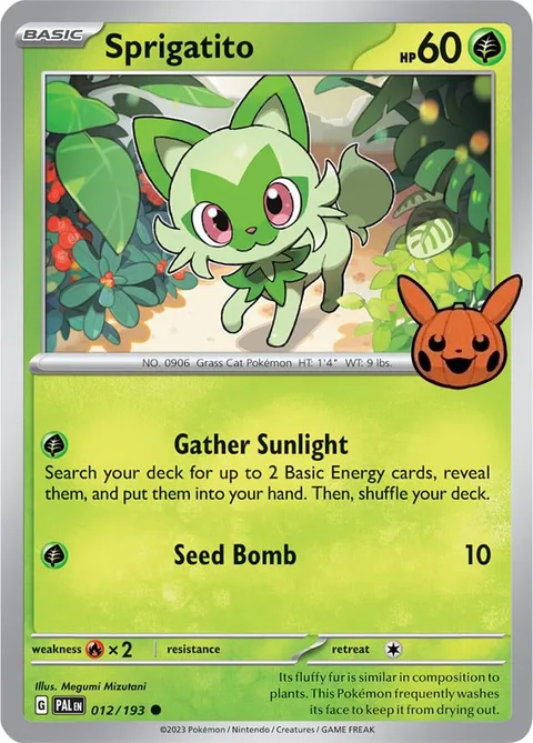 Sprigatito [Gather Sunlight | Seed Bomb]