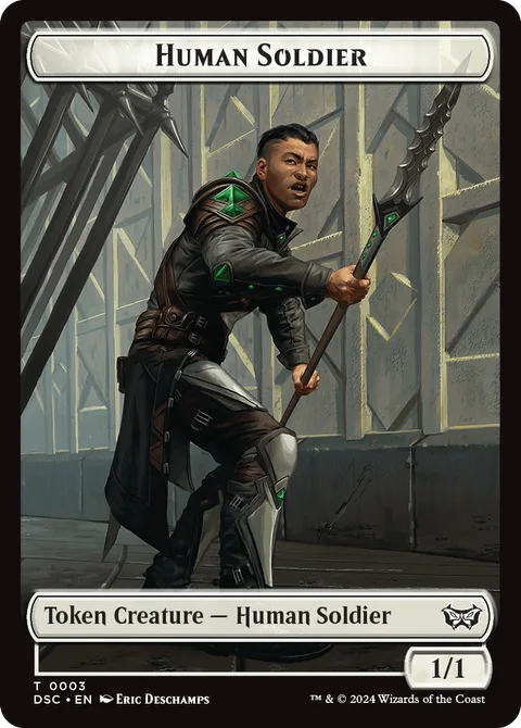 Human Soldier Token (W 1/1) // Scarecrow Token (A 4/4)